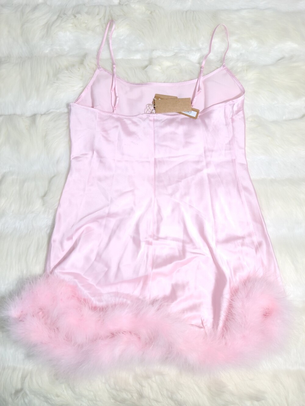 SKIMS Silk Feather Mini Dress Pink Cherry Blossom Women XSl NEW - Picture 2 of 6